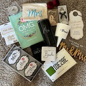 Lot of Bride to Be goodies for wedding